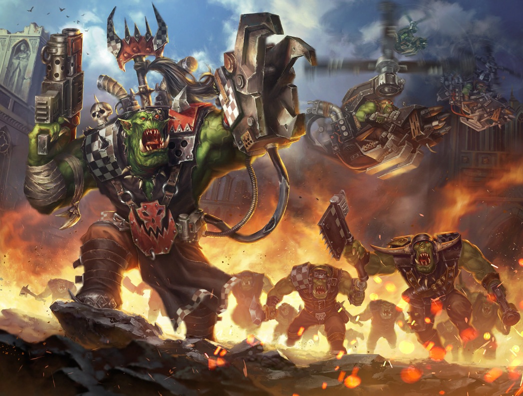 Fierce Ork Boys Warhammer 40k Art