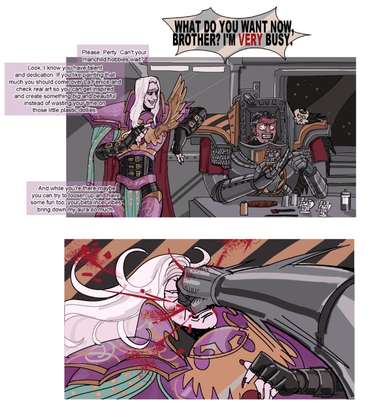 Fulgrim Makes Fun of Perturabo and his Hobby, Warhammer Comic