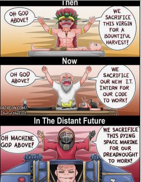 Crazy to realize, we're about to enter the dark age of technology! Warhammer Comic