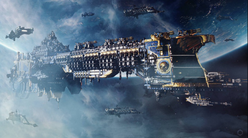 Ultramarine Battleship - Macragge's Honour Warhammer 40k Art