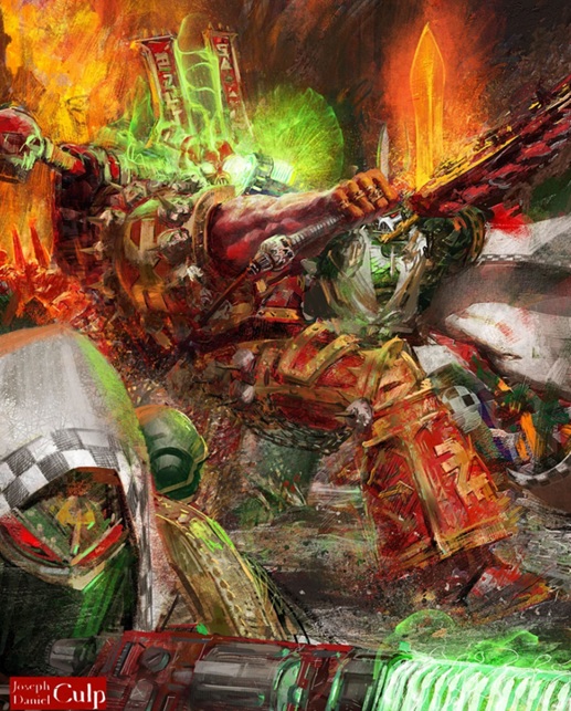 Dark Angels Versus Khorne Berserkers Artwork