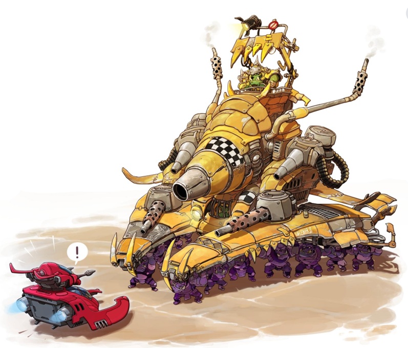 Ork Bad Moons Battlewagon Versus Aeldari Jetbike