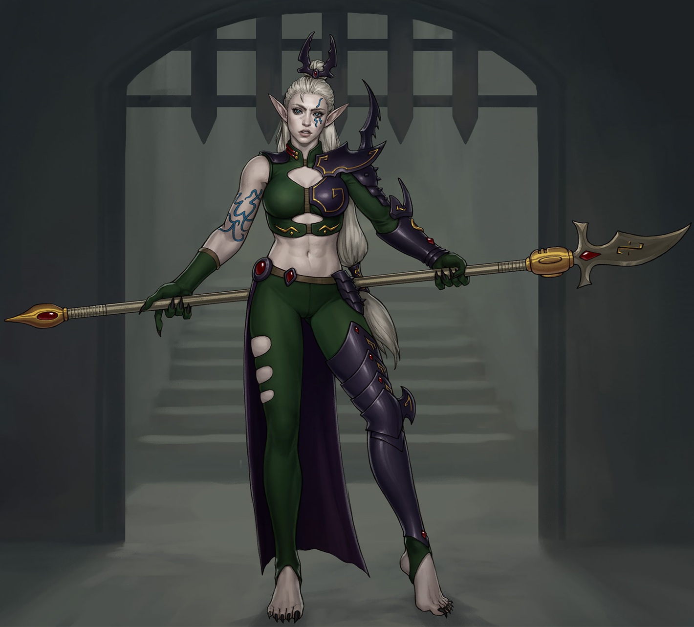 Stunning Dark Eldar Female Illustration