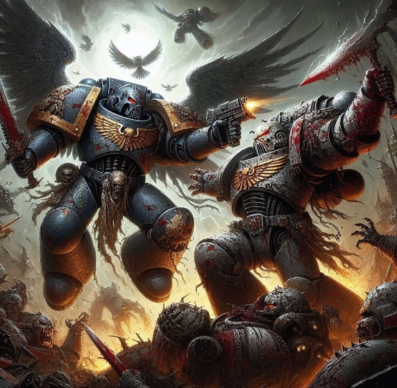 Space Marine VS Chaos Space Marines Art