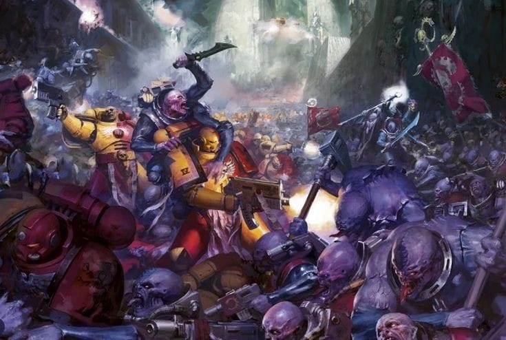 Genestealers Uprising vs Blood Angels Space Marines Artwork