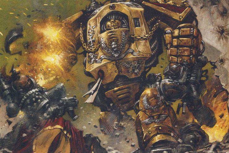 Legio Custodes Sagittarus Heresy Dreadnaught Artwork Oldhammer