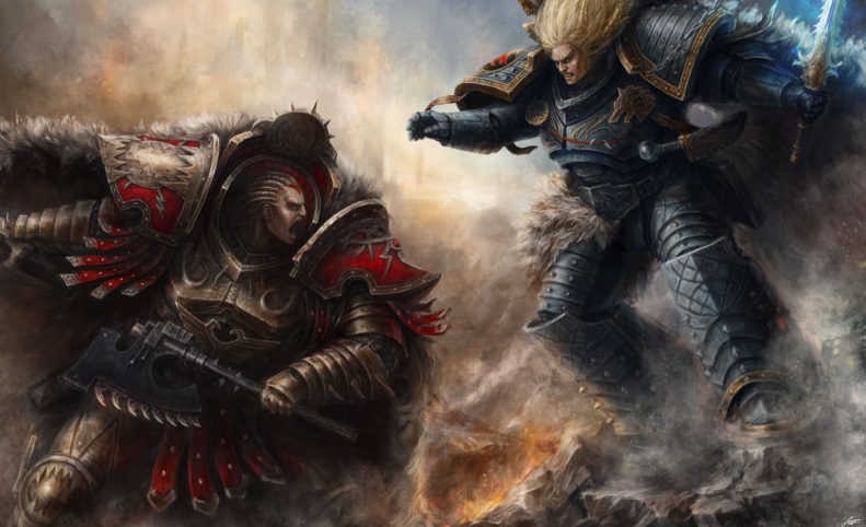 Leman Russ Versus Angron Art