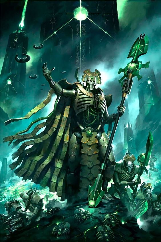 Necron Overlord and His Legion of Necron Skeletal Warriors