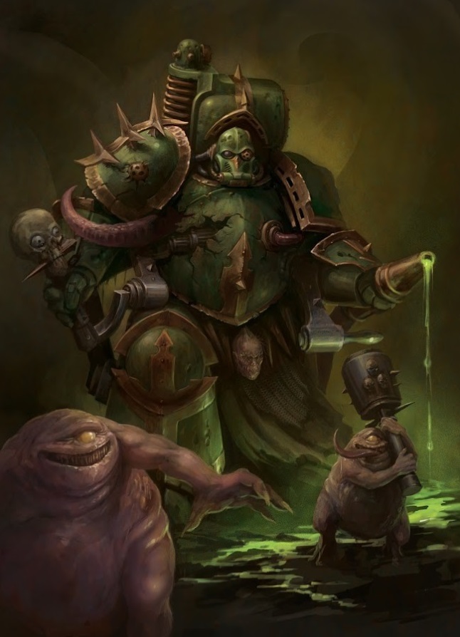 Foul Blightspawn Plague Space Marine of Nurgle And Nurglings Artwork