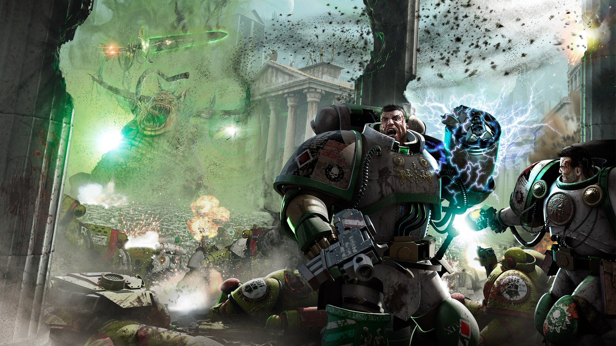 Consecrators Space Marines Locked in Battle with The Great Unclean One Artwork