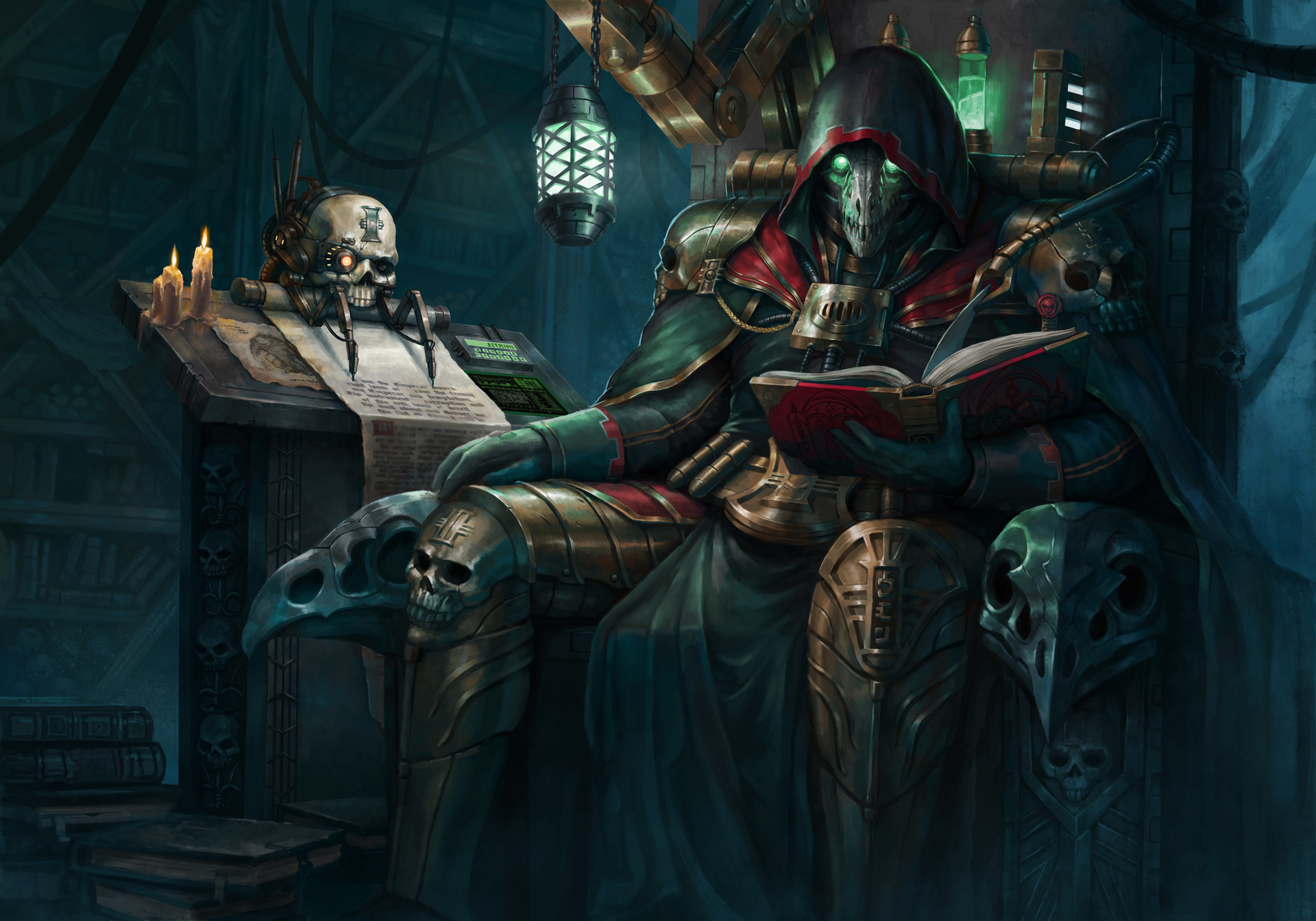 Tech Priest Inquisitor Reading a Book