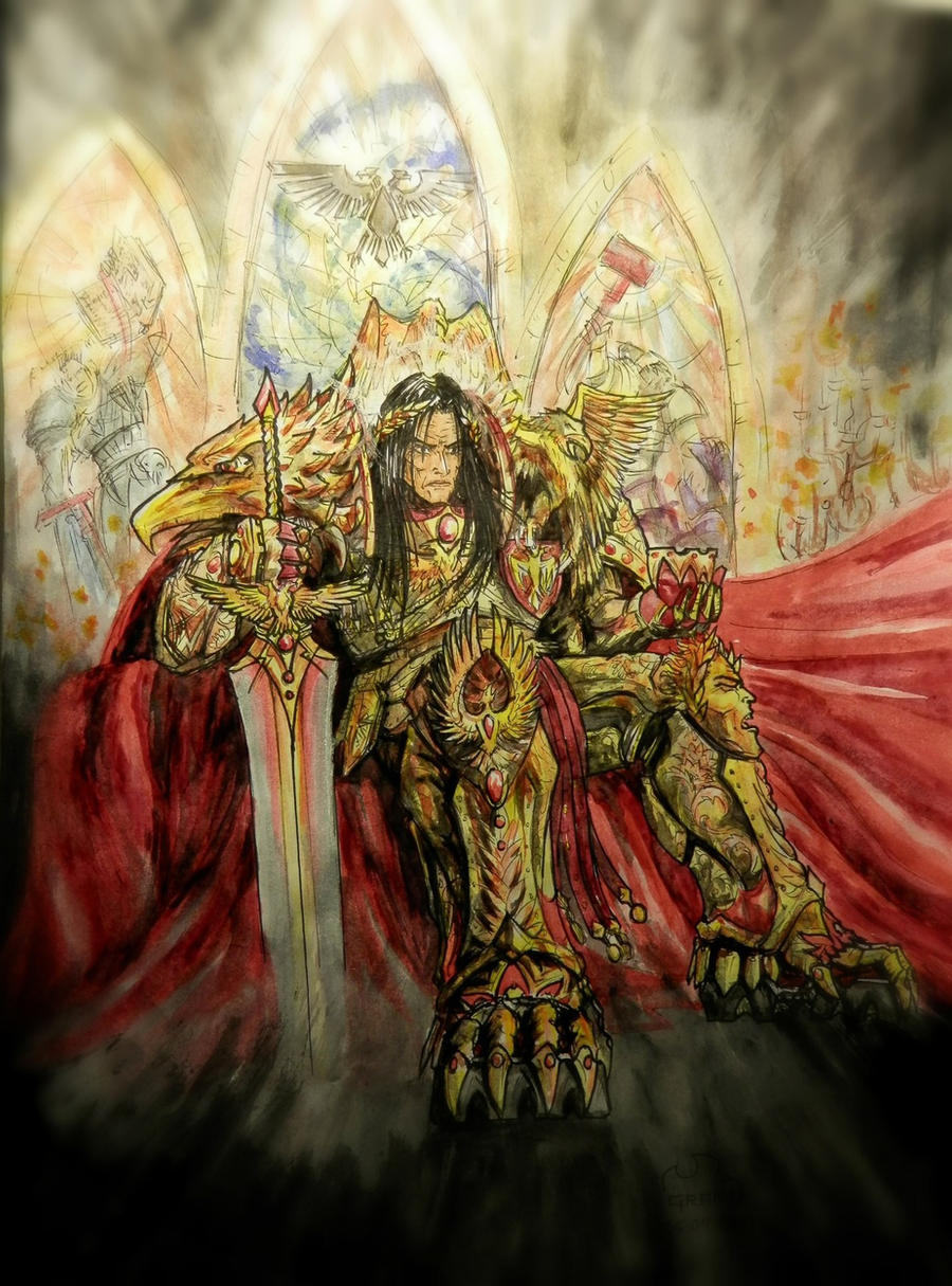 Emperor of Mankind on His Throne Warhammer 40k Artwork