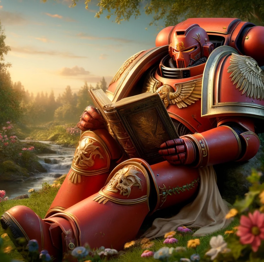 Blood Angel Space Marine Reading a Book #2