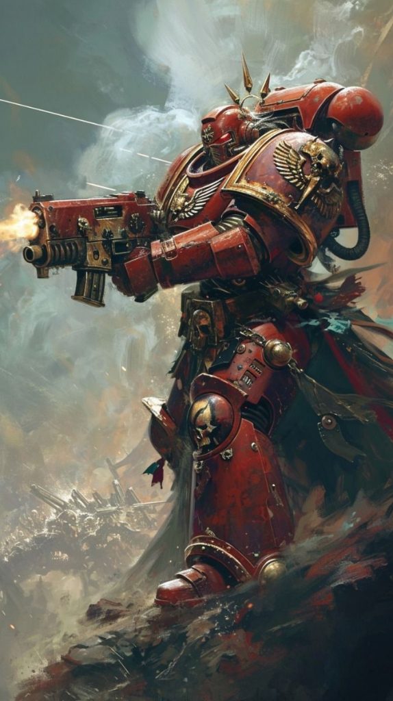 Blood Angels Space Marine Firing Gun