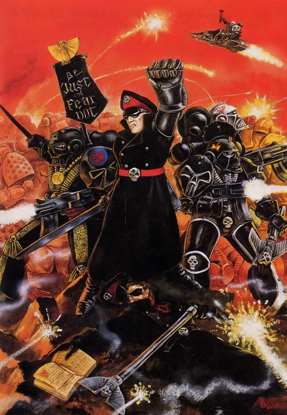 Black Templar Chaplain Space Marines and Commmissars Oldhammer Art