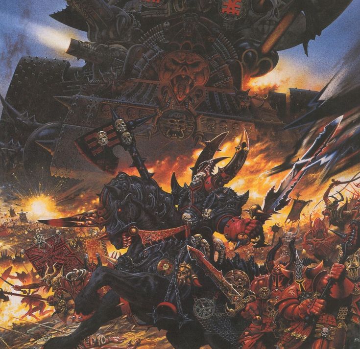 Chaos Warriors and Super Chaos Daemon Engines Oldhammer