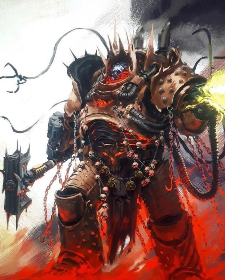 Chaos Space Marine in His armor of Abomination