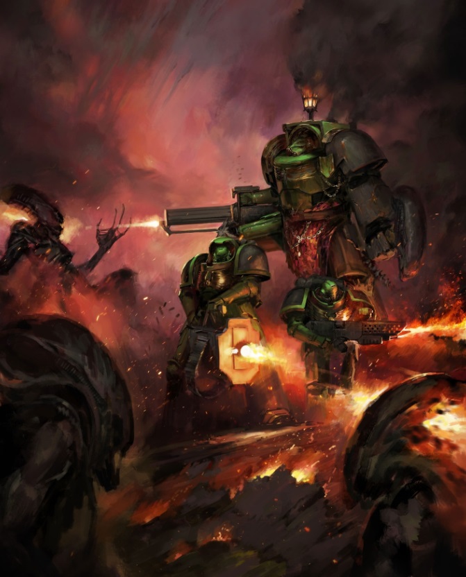 Dark Angels Space Marines Shooting Enemies