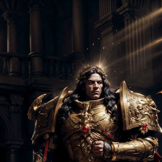 Emperor Mankind in His Majestic Golden Armor