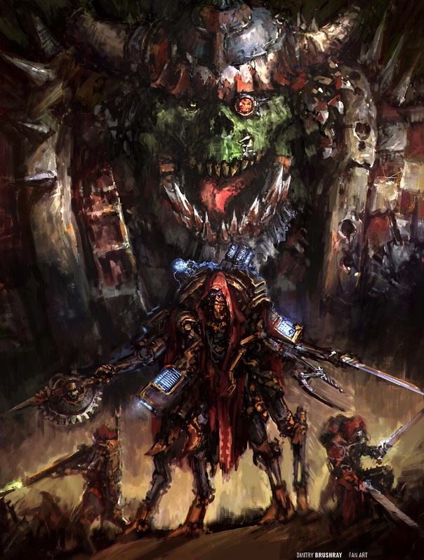 Encounter between Orks and Adeptus Mechanicus