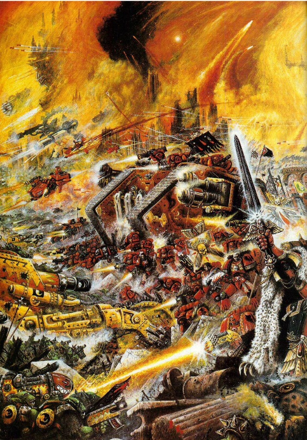 Blood Angle Space Marines Battle Scene Epic 40K Cover White Dwarf Magazine