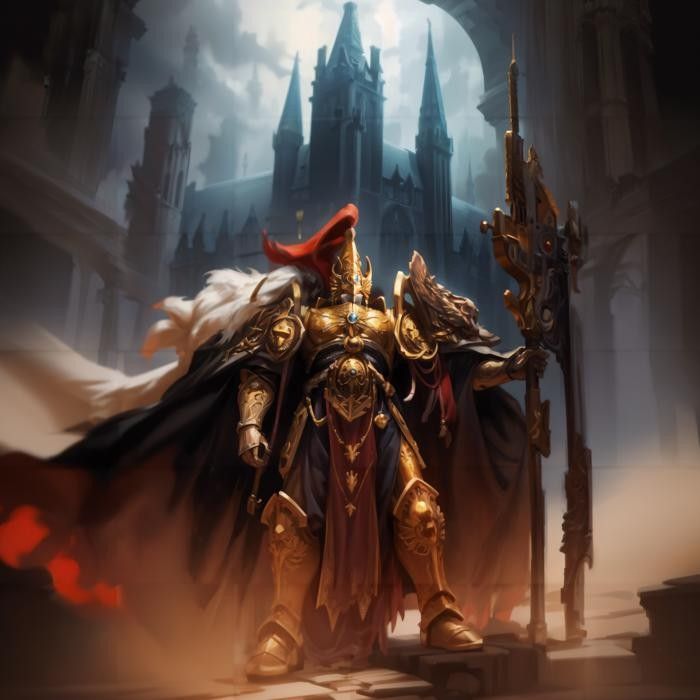 Adeptus Custodes Art In Gold Armor