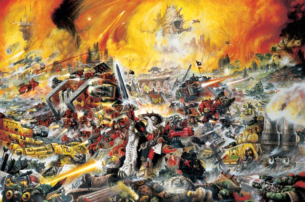 Blood Angels Space Marines Versus Orks Oldhammer Art