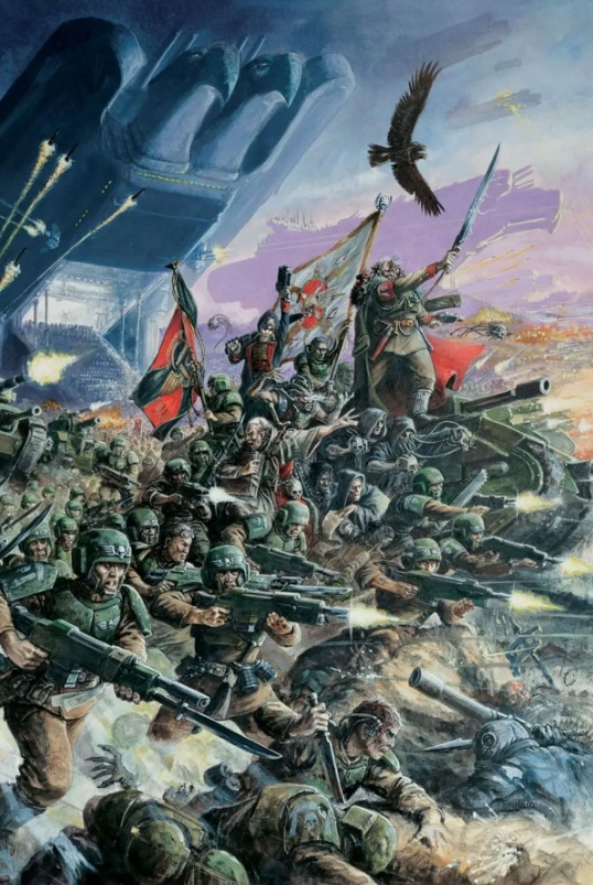 Cadian Imperial Guardsmen Oldhammer Artwork