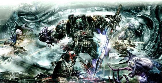 Dark Angels vs Tyranids Beautiful Artwork