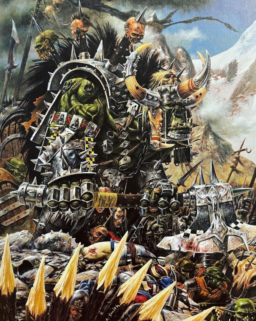 Grimgor Ironhide and His Hordes of Goblins Oldhammer Art