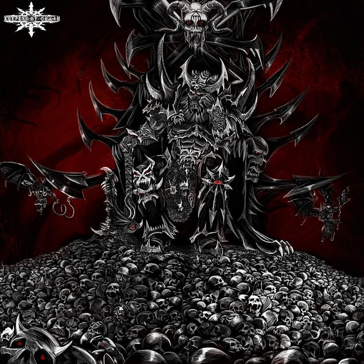 Khorne Chaos God of Blood on his Throne of Skulls