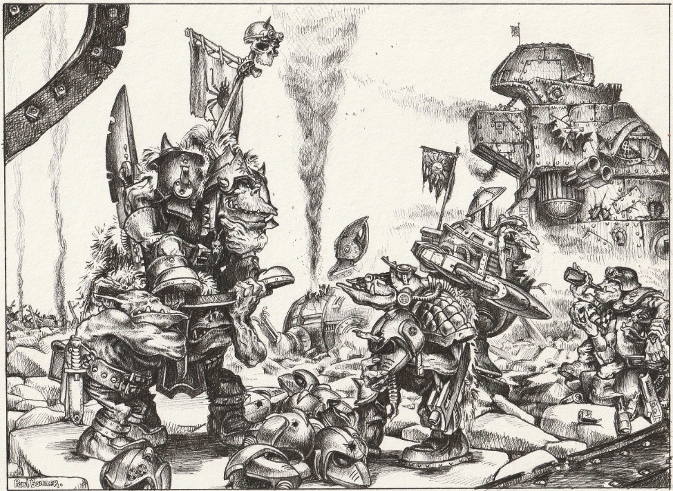 Warhammer Orks in Classic Oldhammer Artwork