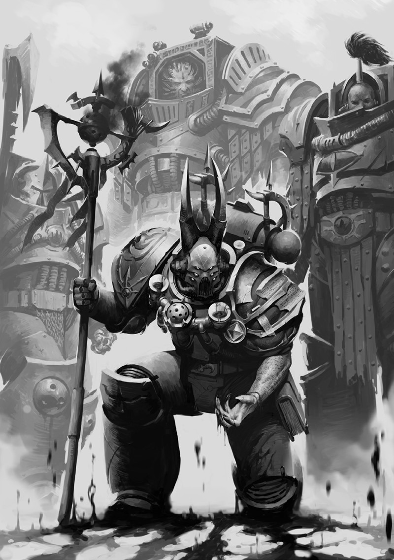 Perturabo, Abaddon, Typhus, Huge Chaos Space Marines, The First Wall, Siege of Terra, the Horus Heresy