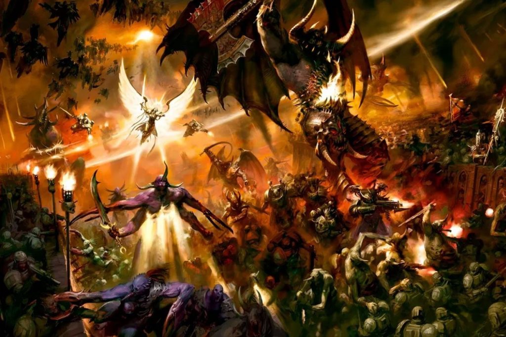 Saint Celestine Versus Chaos Daemons Artwork