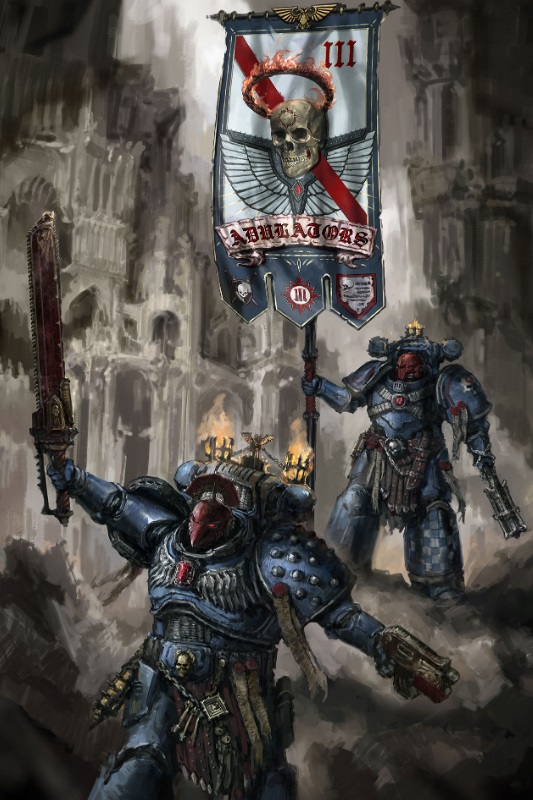 Space Marines Battle-Brothers Under the Skull Banner Art