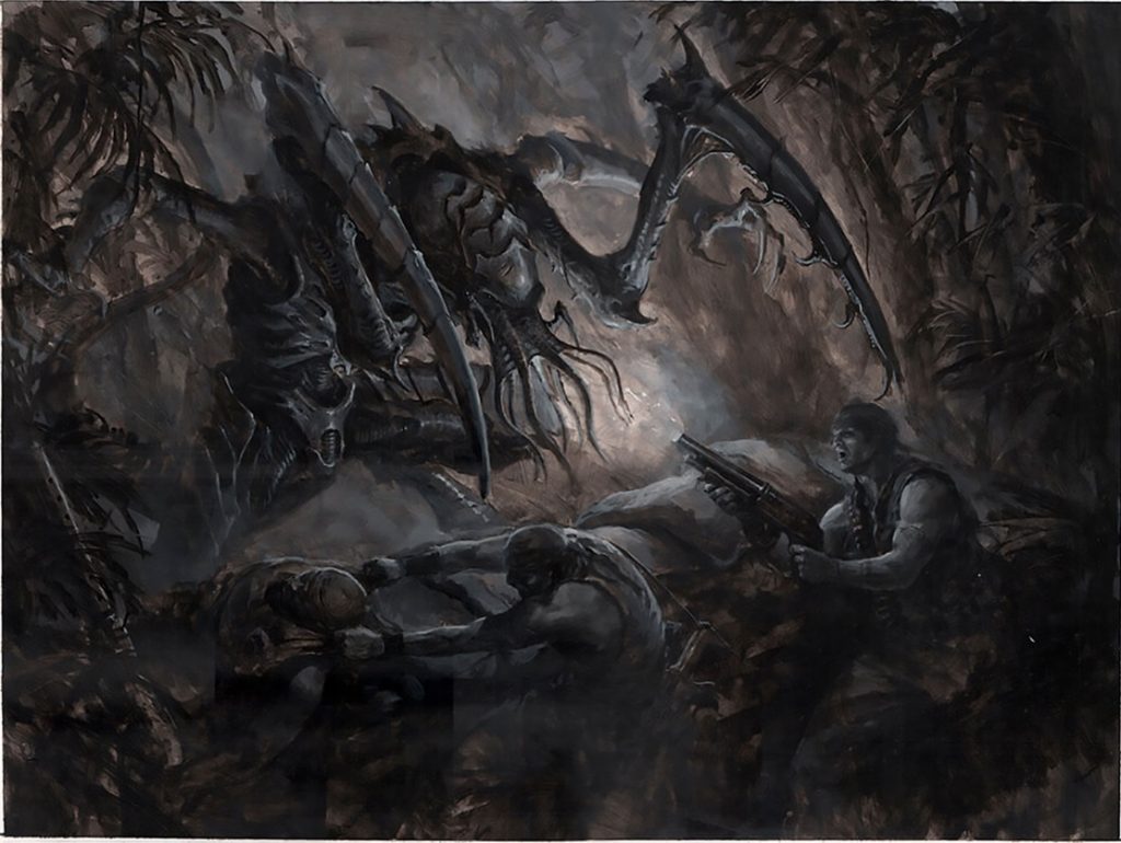 Catachan Imperial Guards Versus Tyranid Artwork