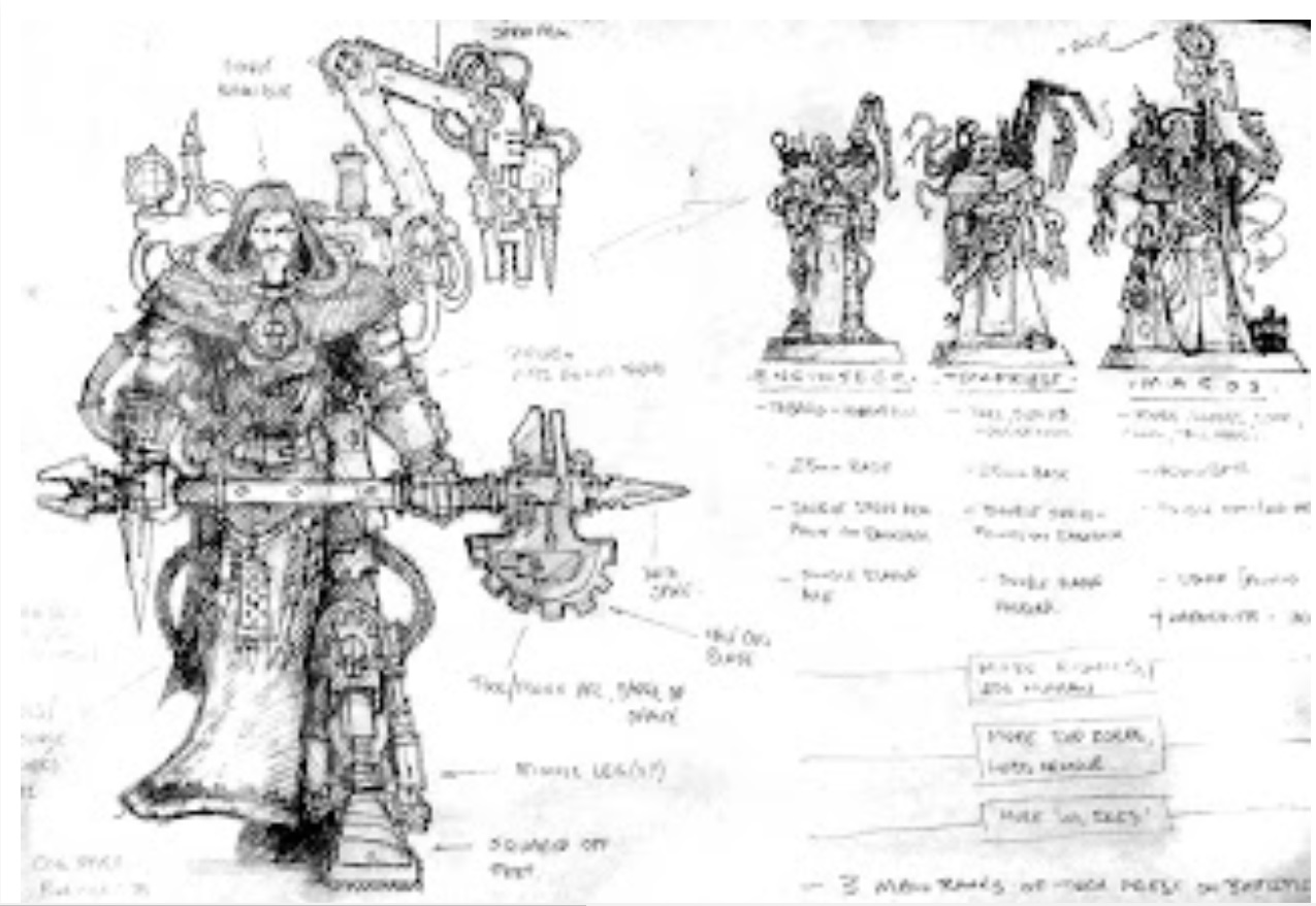 Tech-Priest Adeptus Mechanicus Oldhammer Sketches