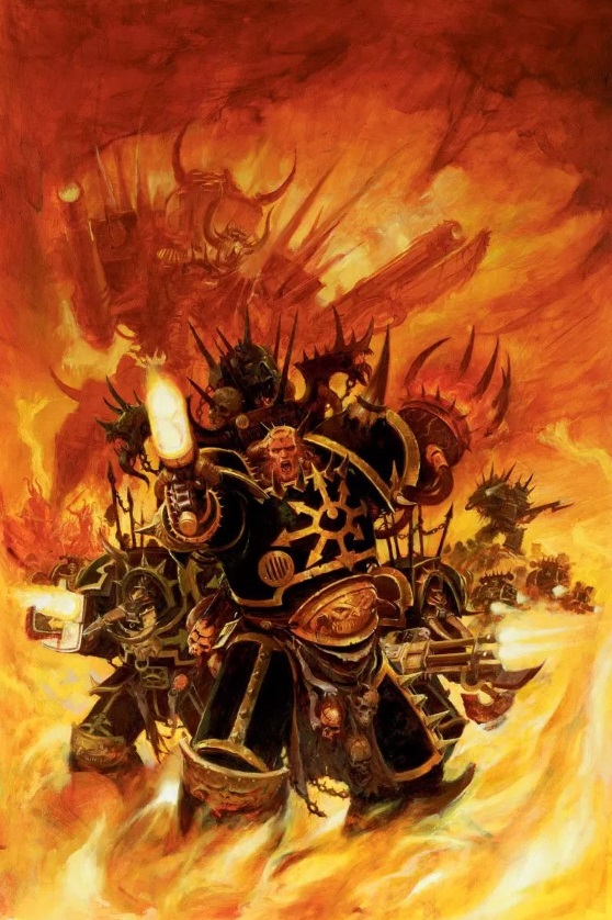 The Fury of Black Legion Chaos Space Marines Oldhammer Art