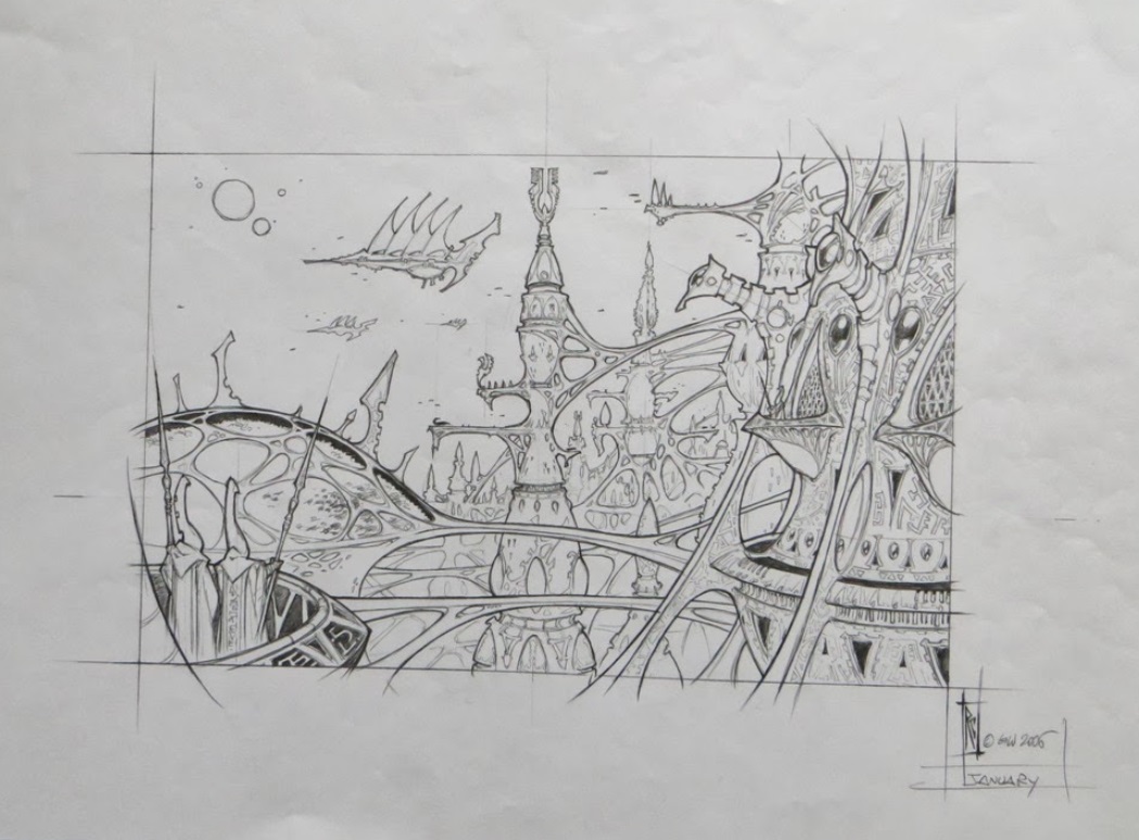 Eldar Cityscapes & Craftworld Sketch