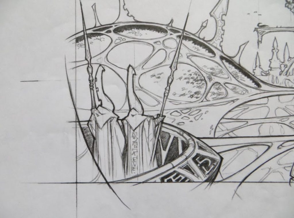 Warlocks and Eldar Cityscapes & Craftworld Sketch