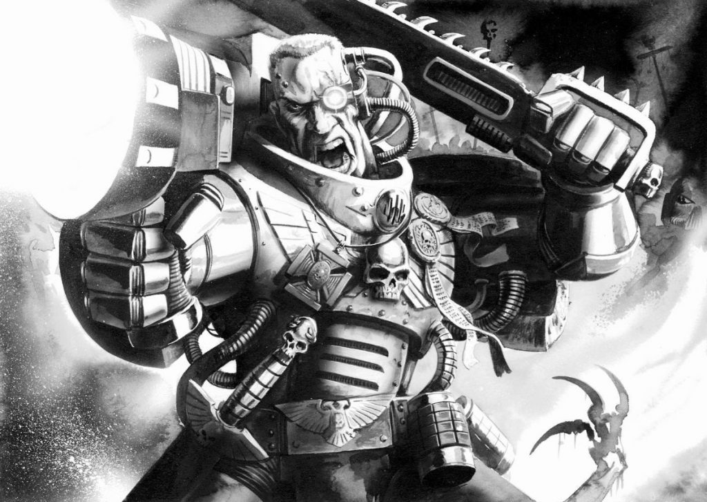 Warhammer 40k Space Marine with Chainfist