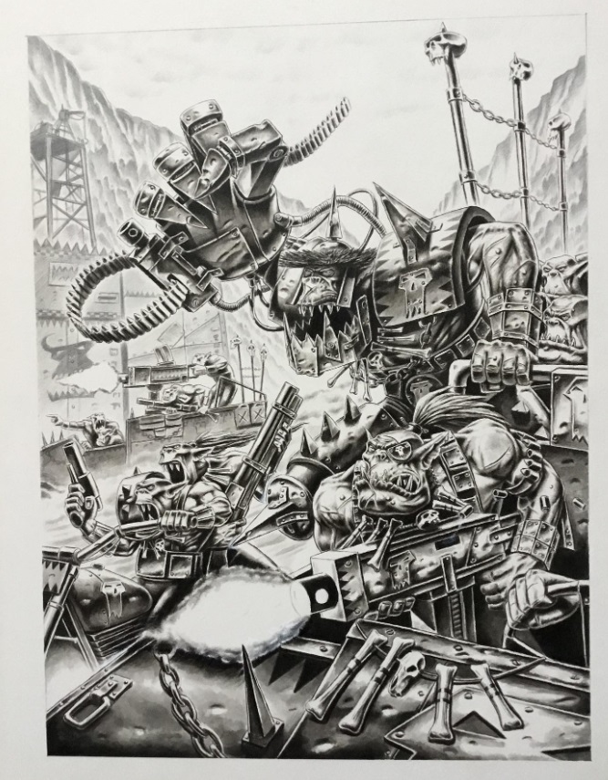 Classic Oldhammer Orks Battle Scene Artwork