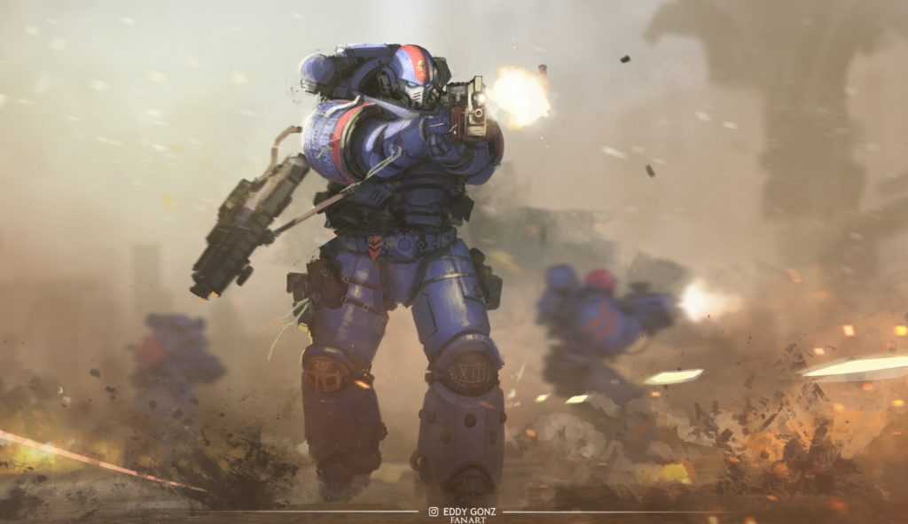 Ultramarine Space Marine Art