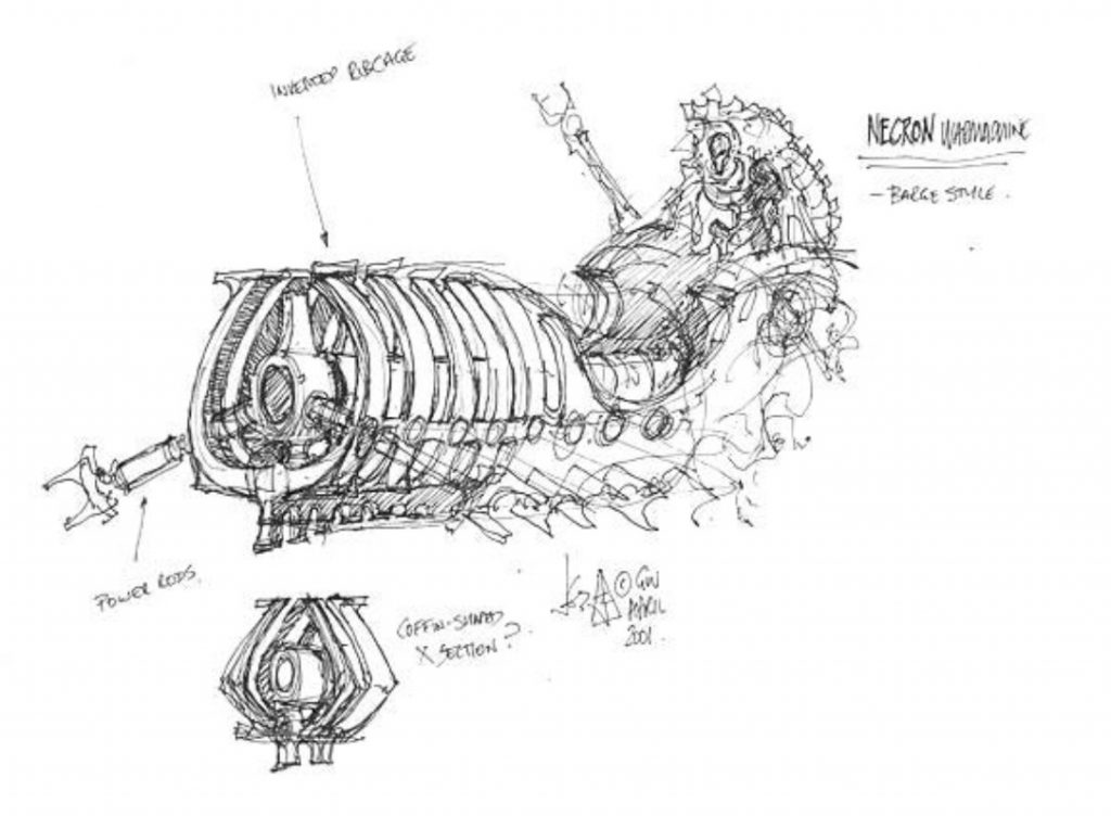 Necron and Annihilation Barge Oldhammer Art