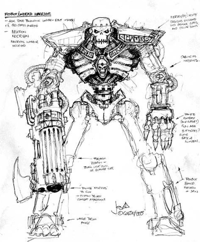 Necron Warrior Oldhammer Sketch