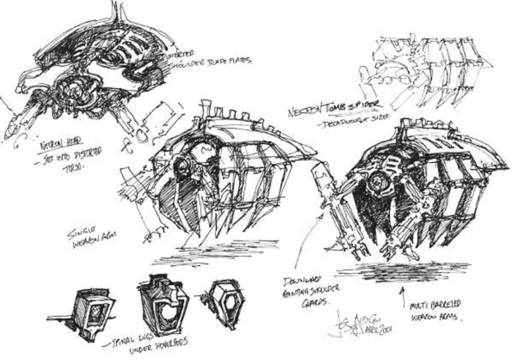 Necron Tomb Spyder Oldhammer Sketch