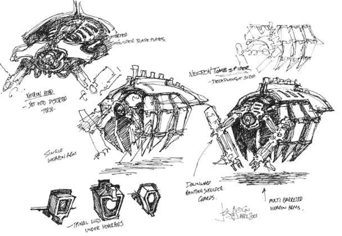 Necron Tomb Spyder Oldhammer Sketch