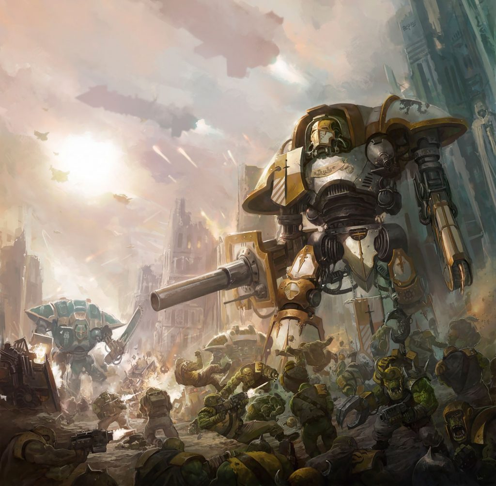 Imperial knights Versus Bad Moon Orks