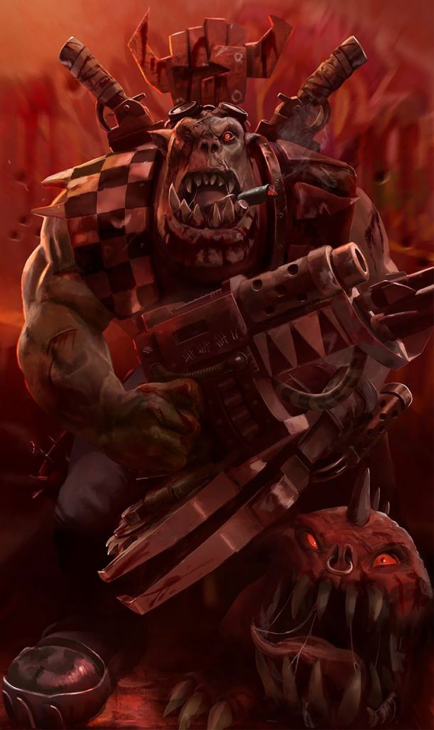 Ork Warboss Art and Squig