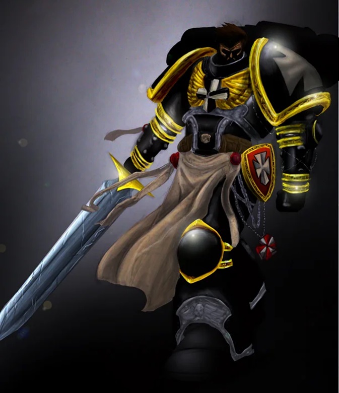 Black Templar Champion with a Master-Crafted Power Sword